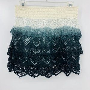 Shelly Fit Flare Tiered Lace Mini Skirt Layers Wes